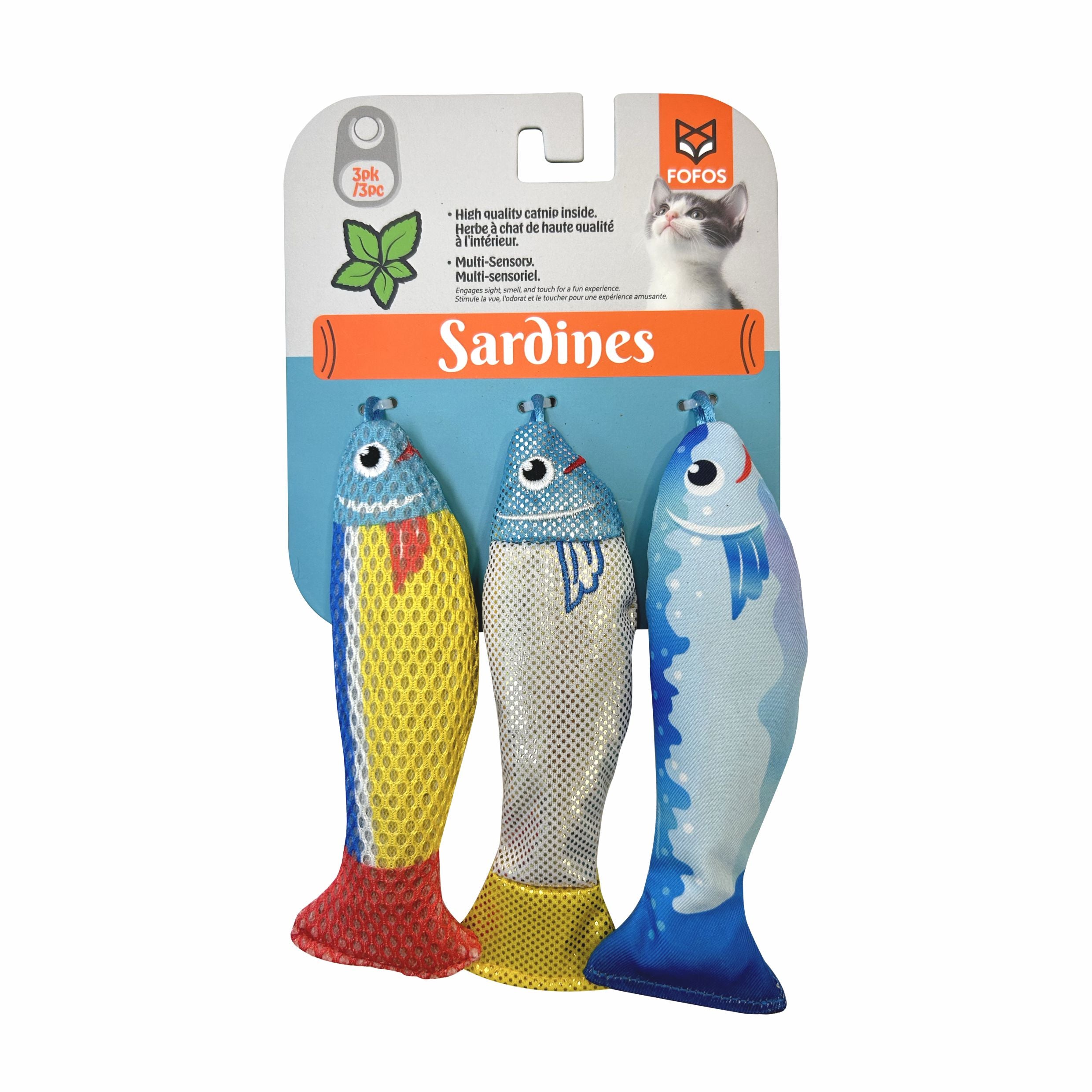 Fofos Sardine Fish Catnip Filled Toy for Cats