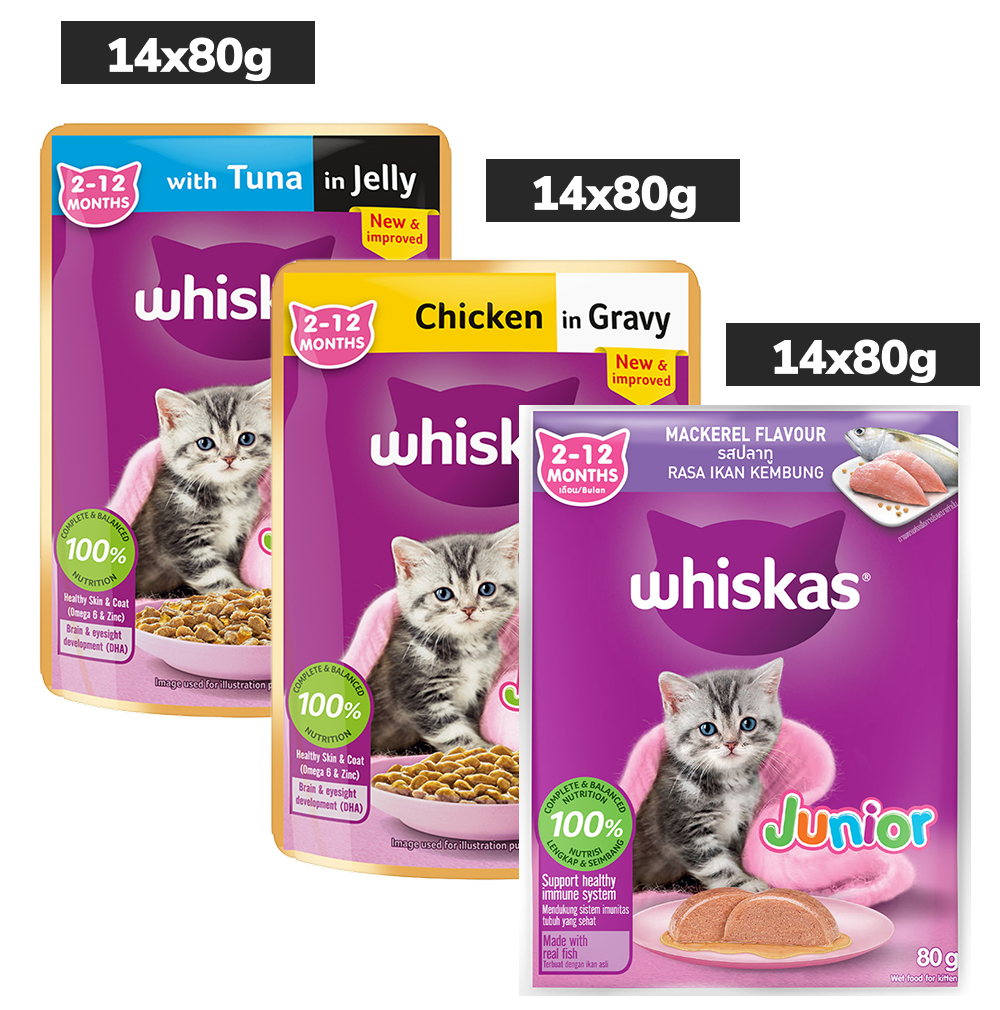 Whiskas Kitten Wet Food Value Combo |Chicken, Tuna & Mackerel image 1