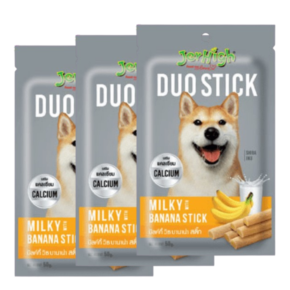 JerHigh Milky With Banana Duo Stick Dog Treats image 2