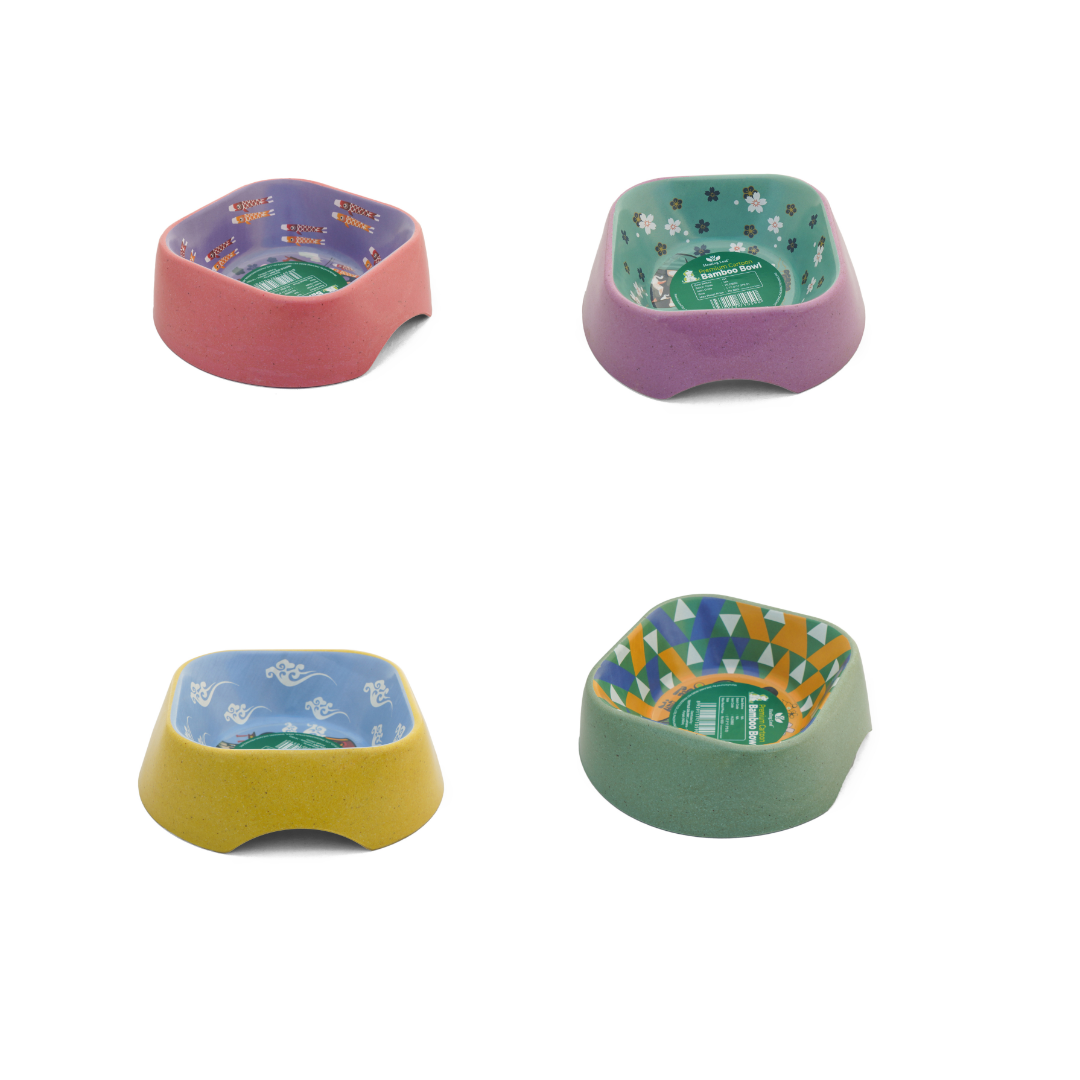 Healing Leaf Eco Friendly Cartoon Bamboo Bowl for Dogs and Cats (Green) image 7