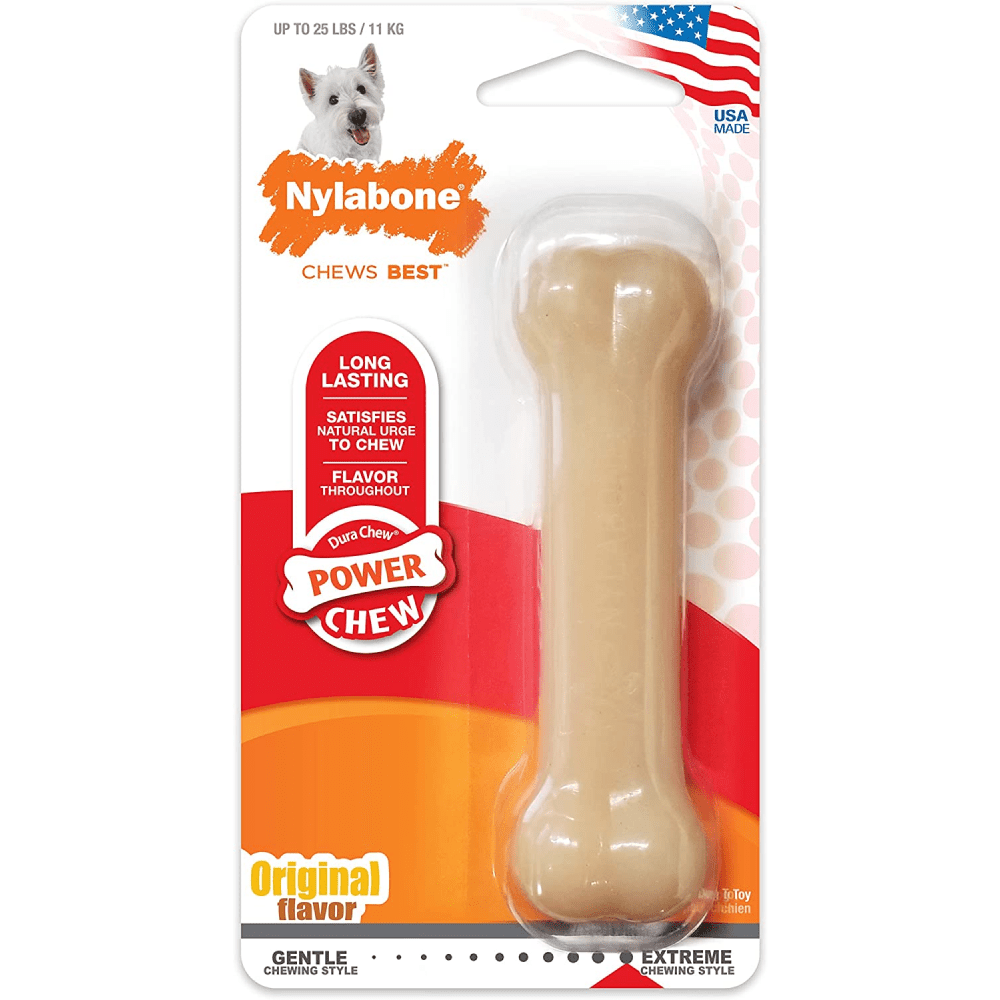 Nylabone Original Flavoured Power Chew Textured Bone (Beige)