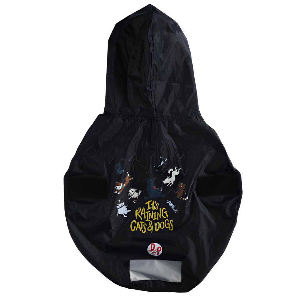 Lana Paws Its Raining Cats & Dogs Printed Raincoat for Dogs (Navy Blue) image 3