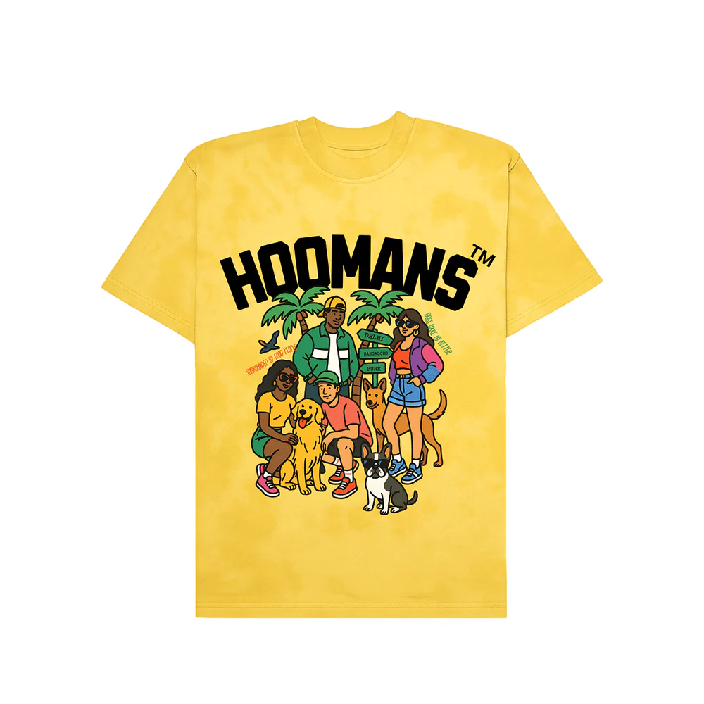 Hoomans Good Company Tye Dye T-Shirt for Men and Women (Yellow)