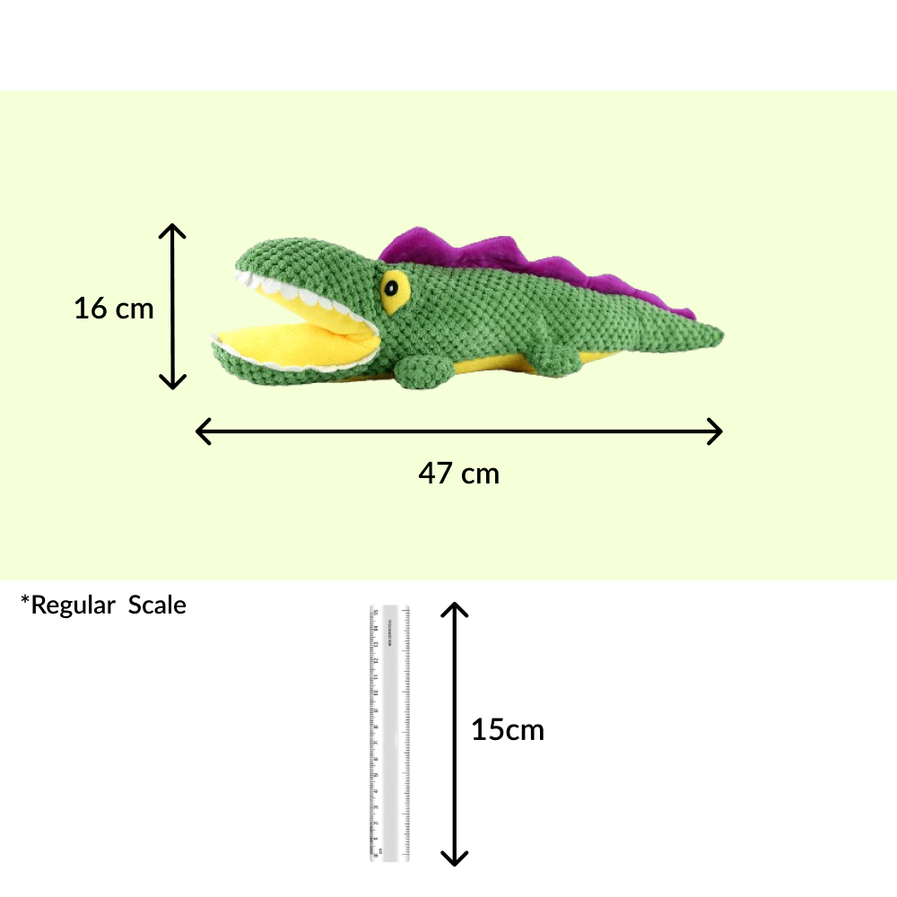 Barkbutler Aly The Gator Plush Toy for Dogs | For Medium Chewers (Green) image 2