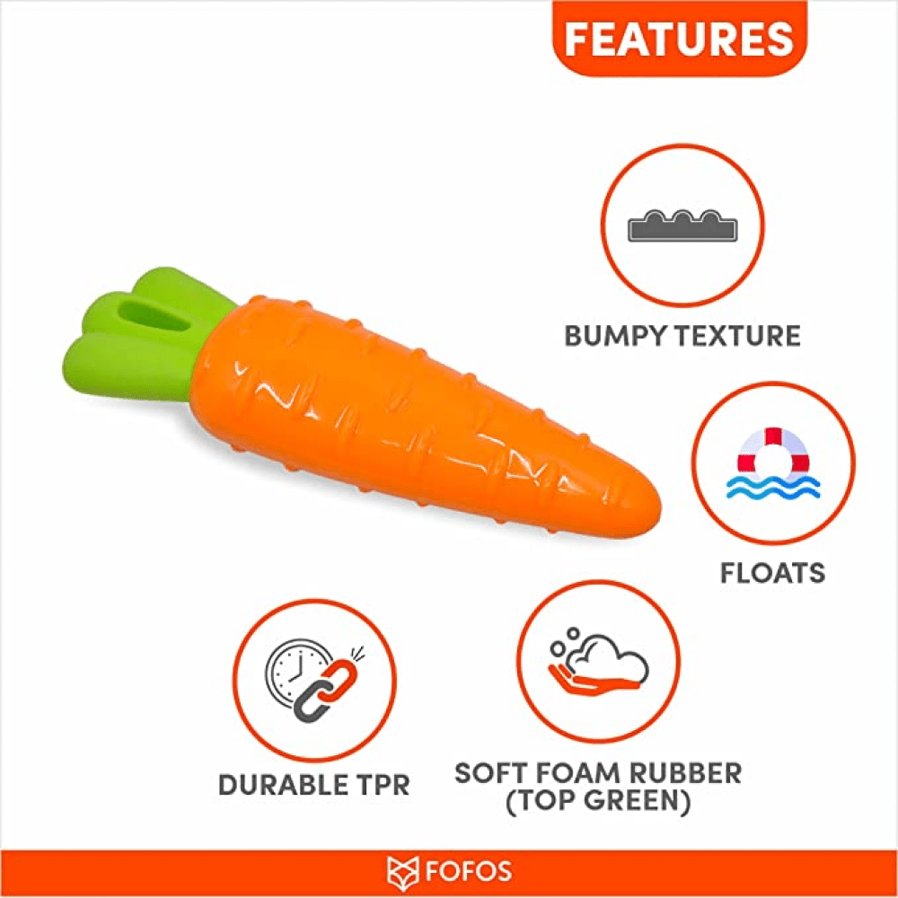 Barkbutler x Fofos Vegi Bites Carrot Squeaky Toy for Dogs | For Medium Chewers image 5