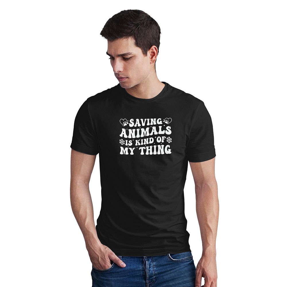 Seek Buy Love Animal Saviours Unisex Regular Tee (Black) image 5