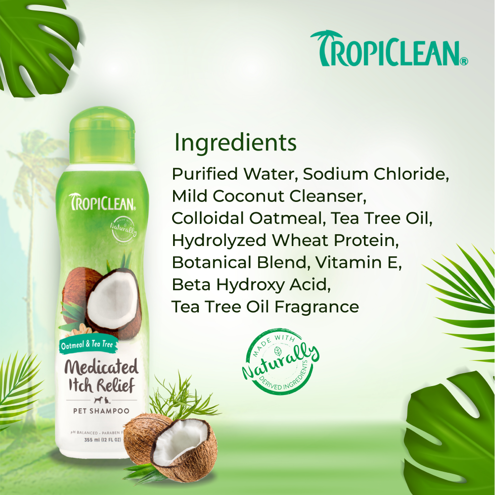 Tropiclean Medicated Oatmeal & Tea Tree Shampoo for Dogs image 4