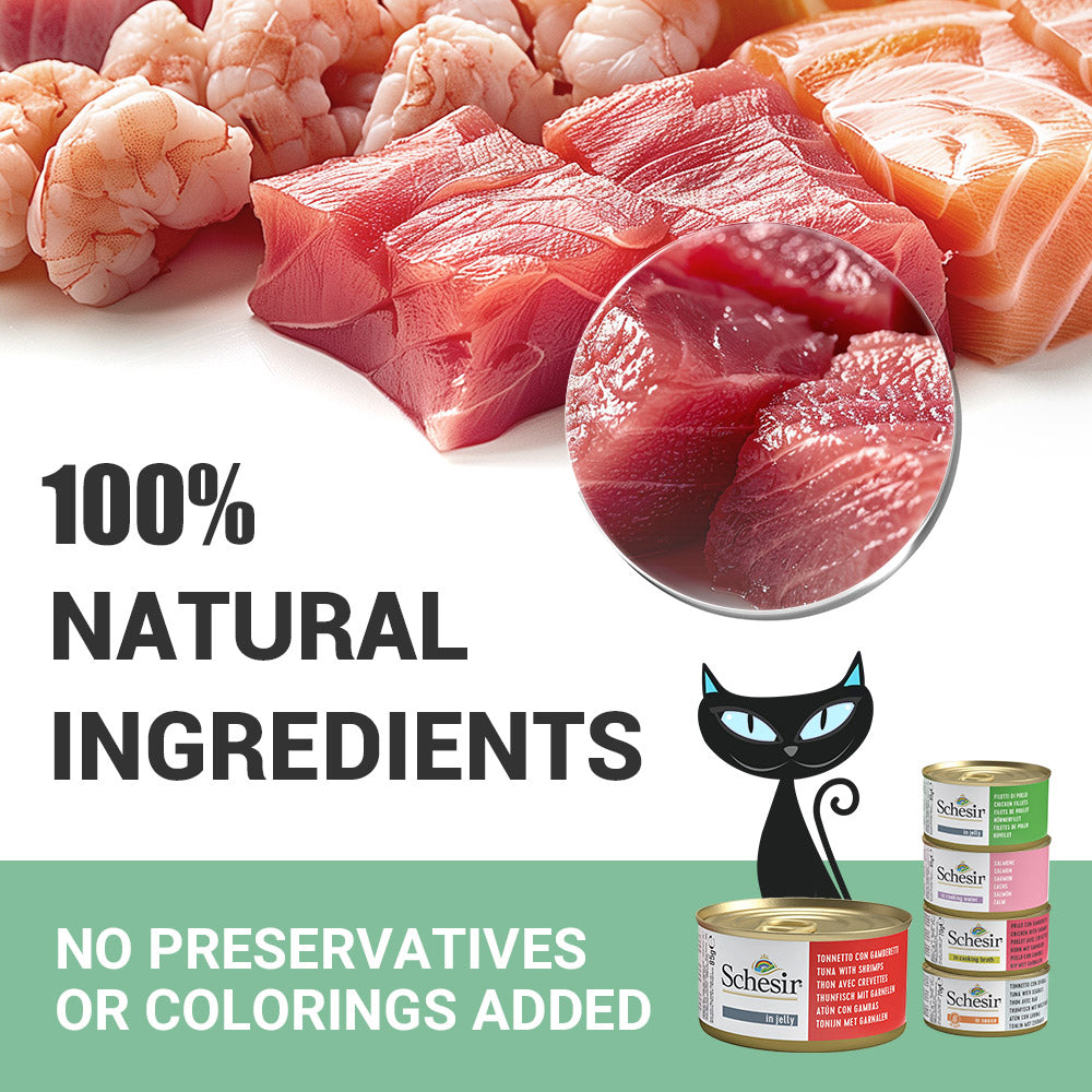 Schesir Tuna In Jelly with Shrimp Adult Cat Wet Food image 6