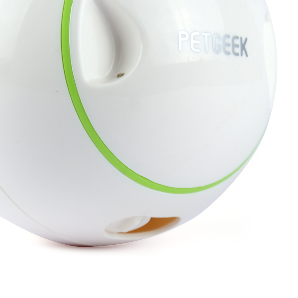 Pet Geek Foodie Orb Rolling Ball Treat Toy for Dogs | For Medium Chewers (White) image 3
