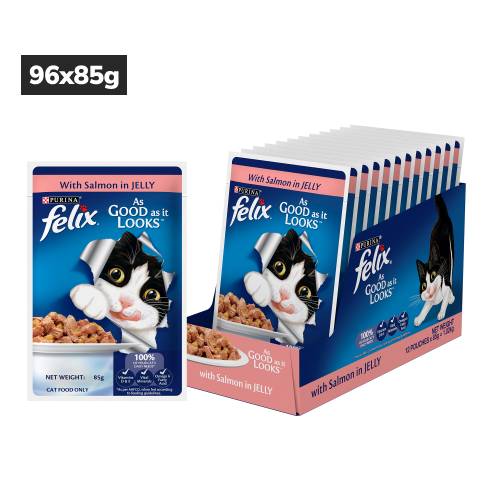 Purina Felix with Salmon in Jelly Adult Complete and Balanced Cat Wet Food image 10