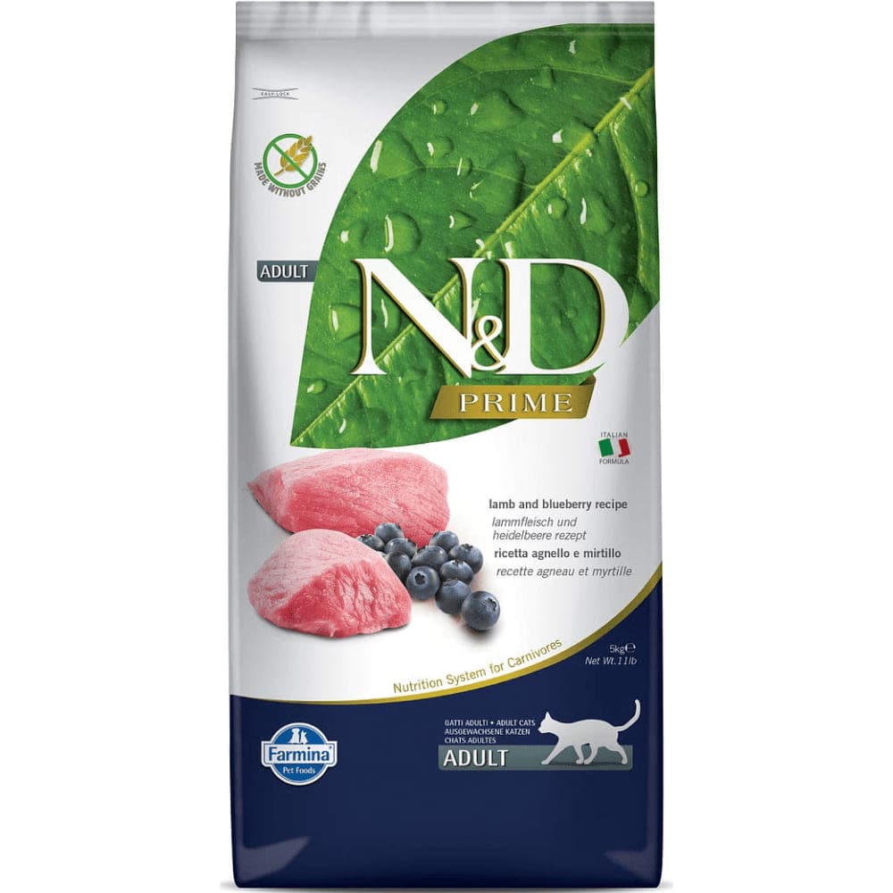 Farmina N&D Prime Lamb & Blueberry Grain Free Adult Cat Dry Food image 2