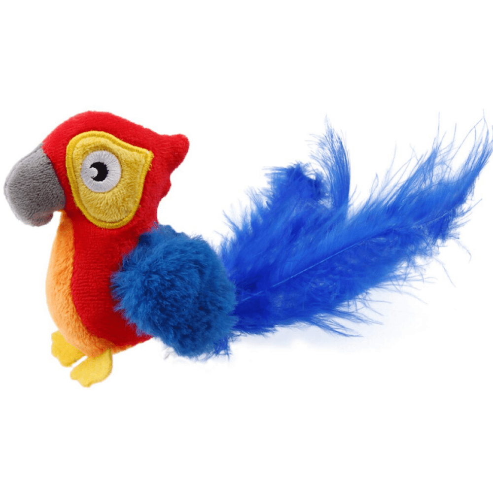 GiGwi Melody Chaser with Motion Activated Sound Chip for Cats (Red Parrot) image 2