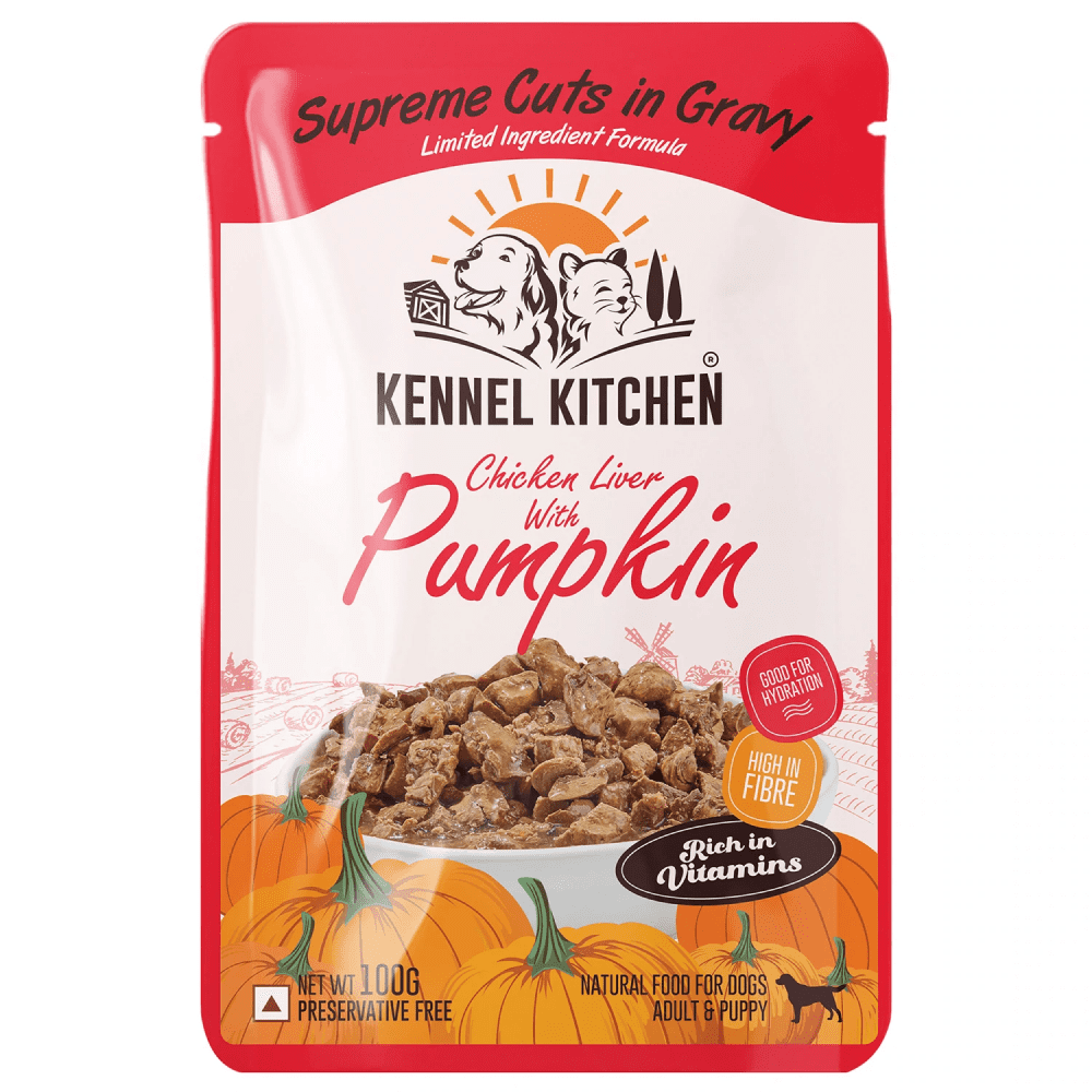 Kennel Kitchen Supreme Cuts Chicken Liver with Pumpkin and Chicken with Pumpkin Gravy Adults & Puppy Dog Wet Food (All Life stages) Combo image 4