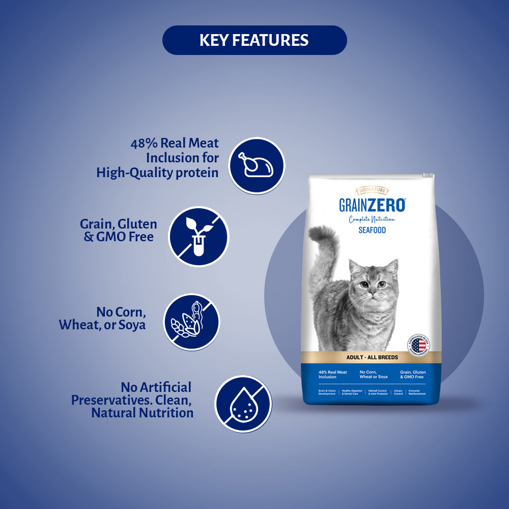 Signature Grain Zero Seafood Adult Cat Dry Food For All Breed image 5