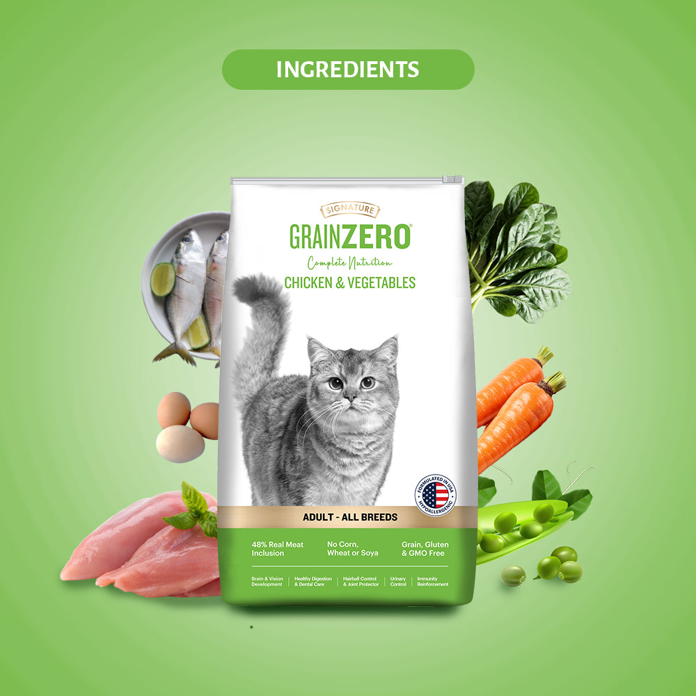 Signature Grain Zero Chicken & Vegetable Adult Cat Dry Food For All Breed image 8