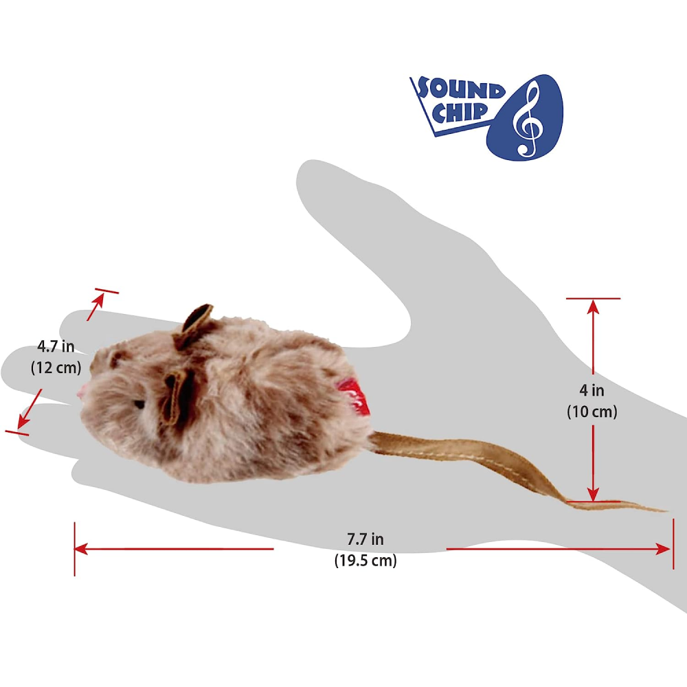 GiGwi Melody Chaser with Motion Activated Sound Chip Mouse Toy for Cats (Brown) image 5
