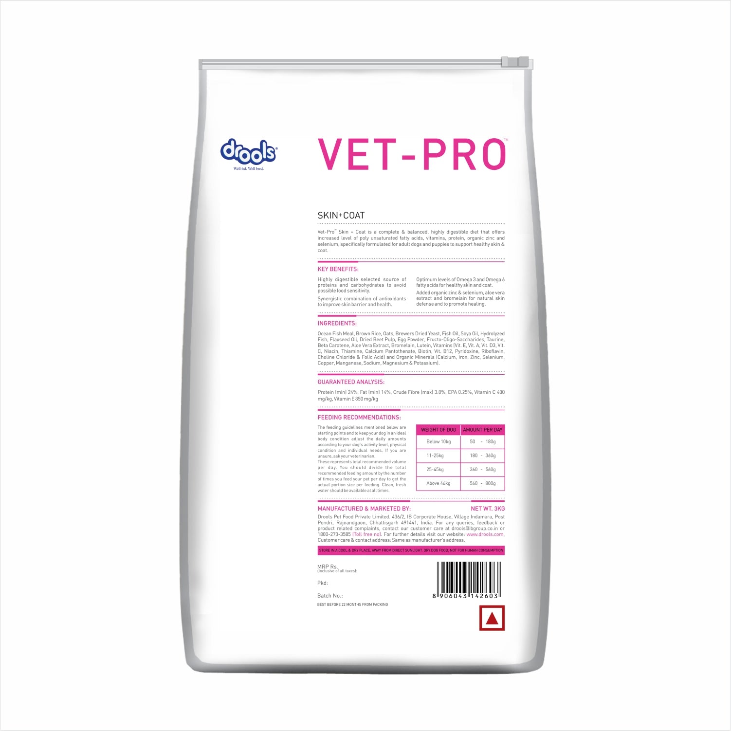 Drools VET PRO Skin & Coat Adult Dog Dry Food image 7