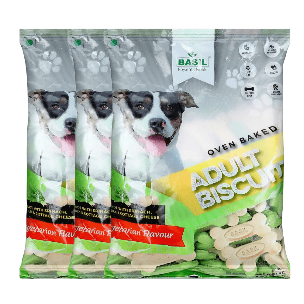 Basil Veg Bone Shaped Adult Dog Biscuits image 8
