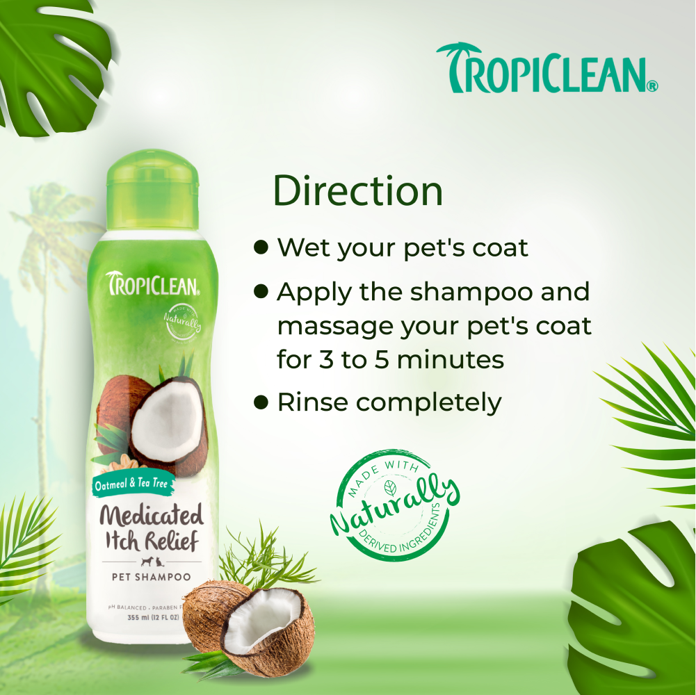 Tropiclean Medicated Oatmeal & Tea Tree Shampoo for Dogs image 3