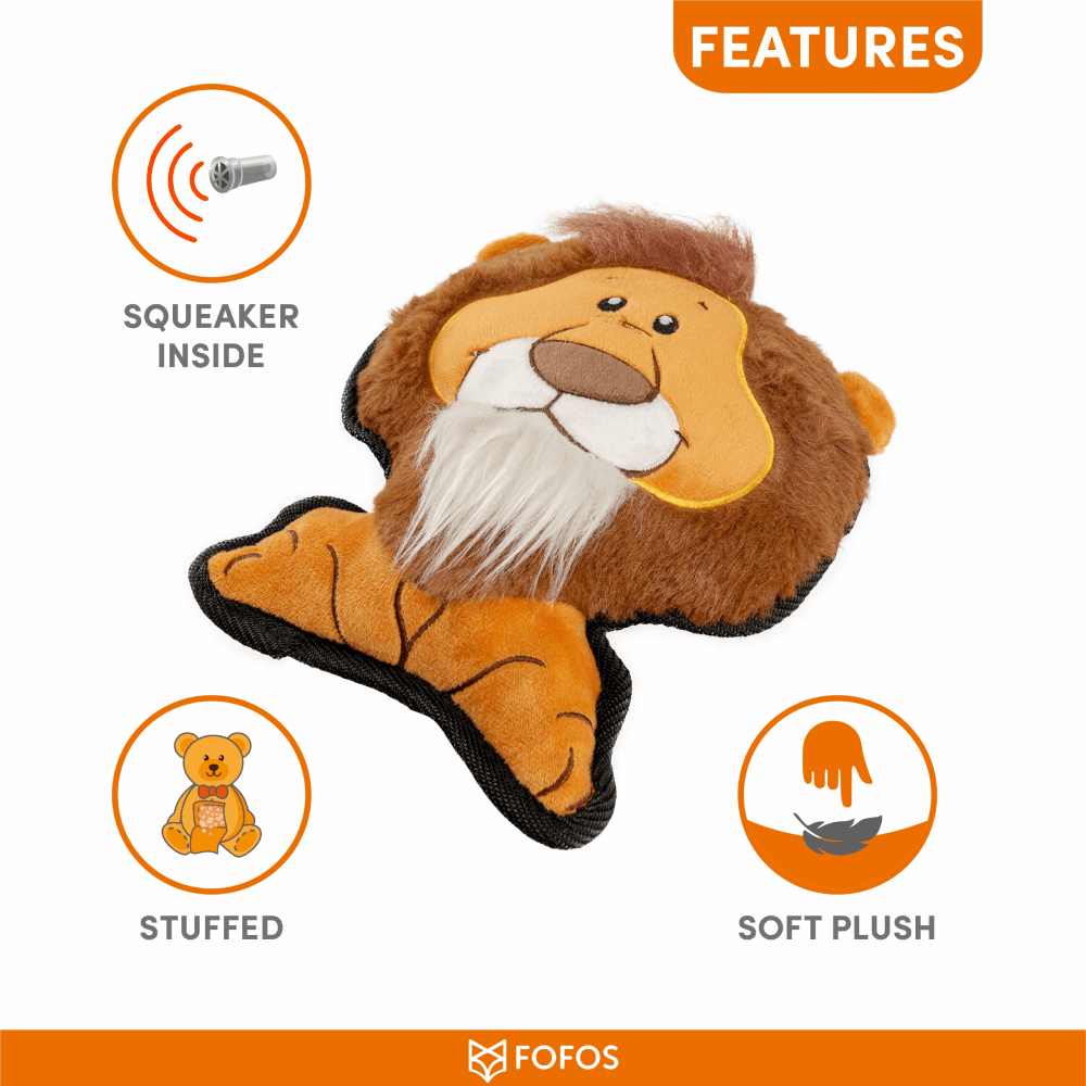 Barkbutler x Fofos Safari Line Lion Plush Toy for Dogs (Brown) image 4