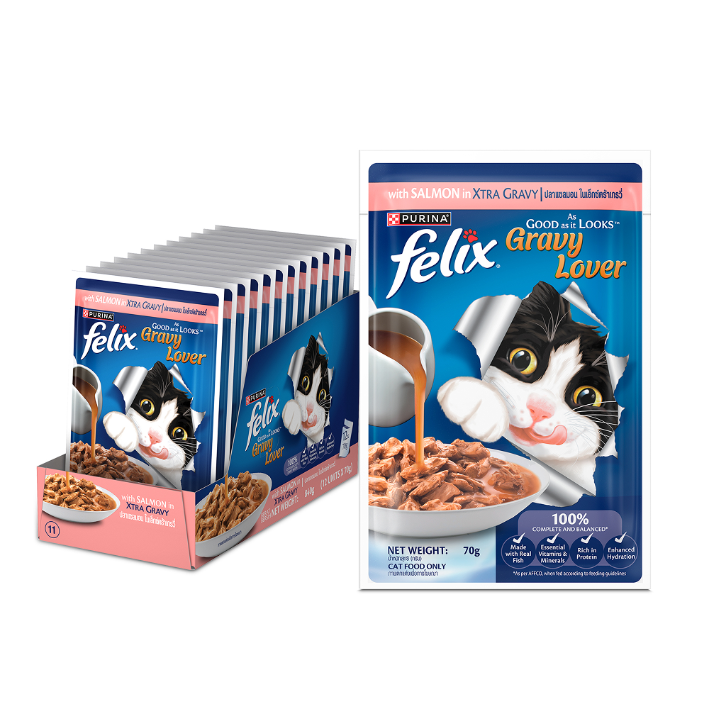Purina Felix Gravy Lover Salmon Chunks Adult Complete and Balanced Cat Wet Food image 8