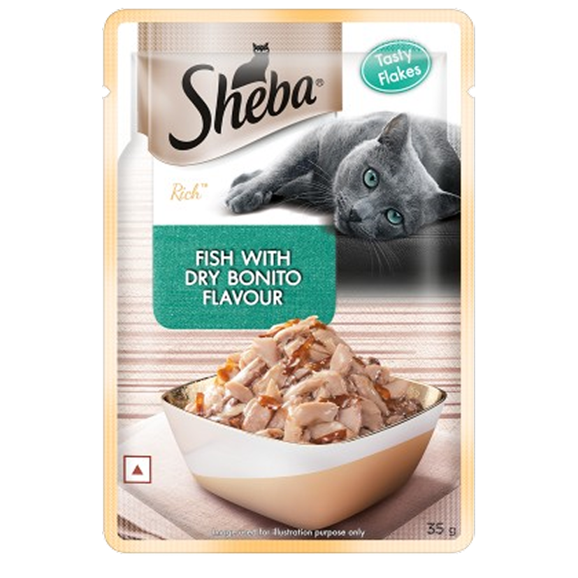 Sheba Fish with Dry Bonito or Skipjack Premium Cat Wet Food