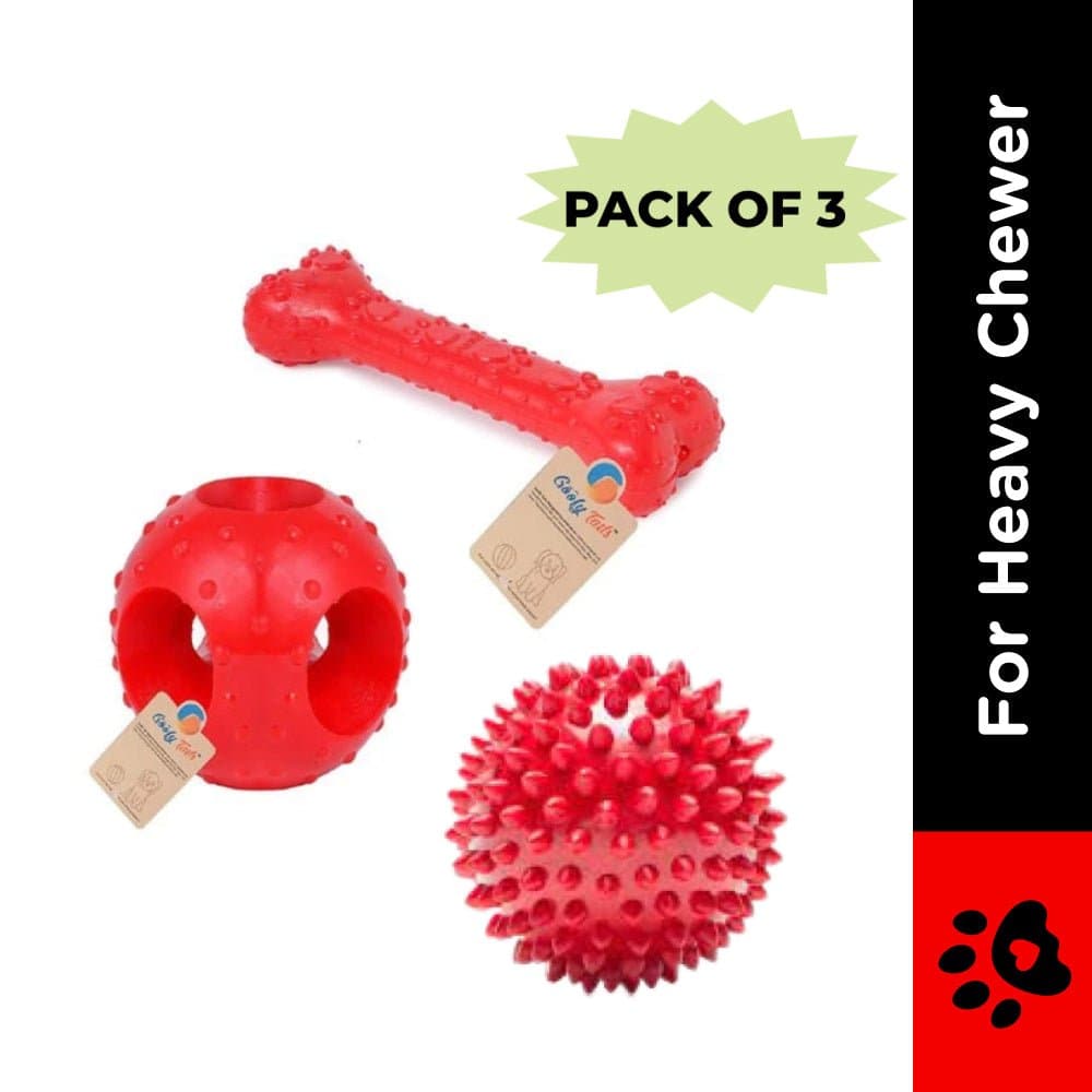 Goofy Tails Super Dog Spike + Hole + Bone Medium Toy for Dogs (Pack of 3) image 2