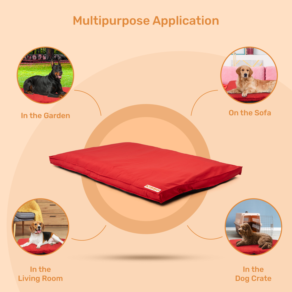 Kibbo Waterproof Flat Bed for Dogs and Cats (Red) image 6