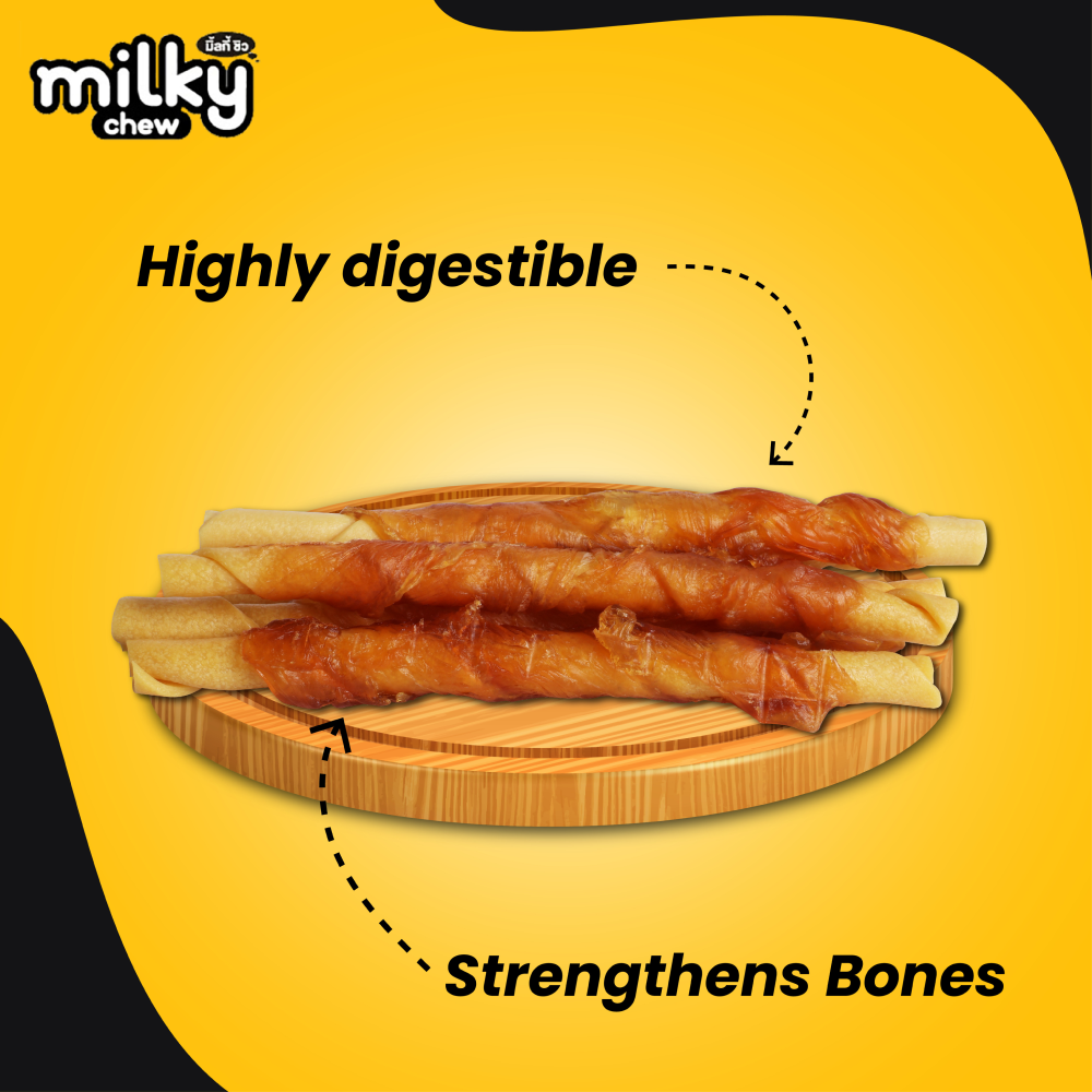 Dogaholic Milky Chew Cheese Chicken Stick Style Dog Treats image 3