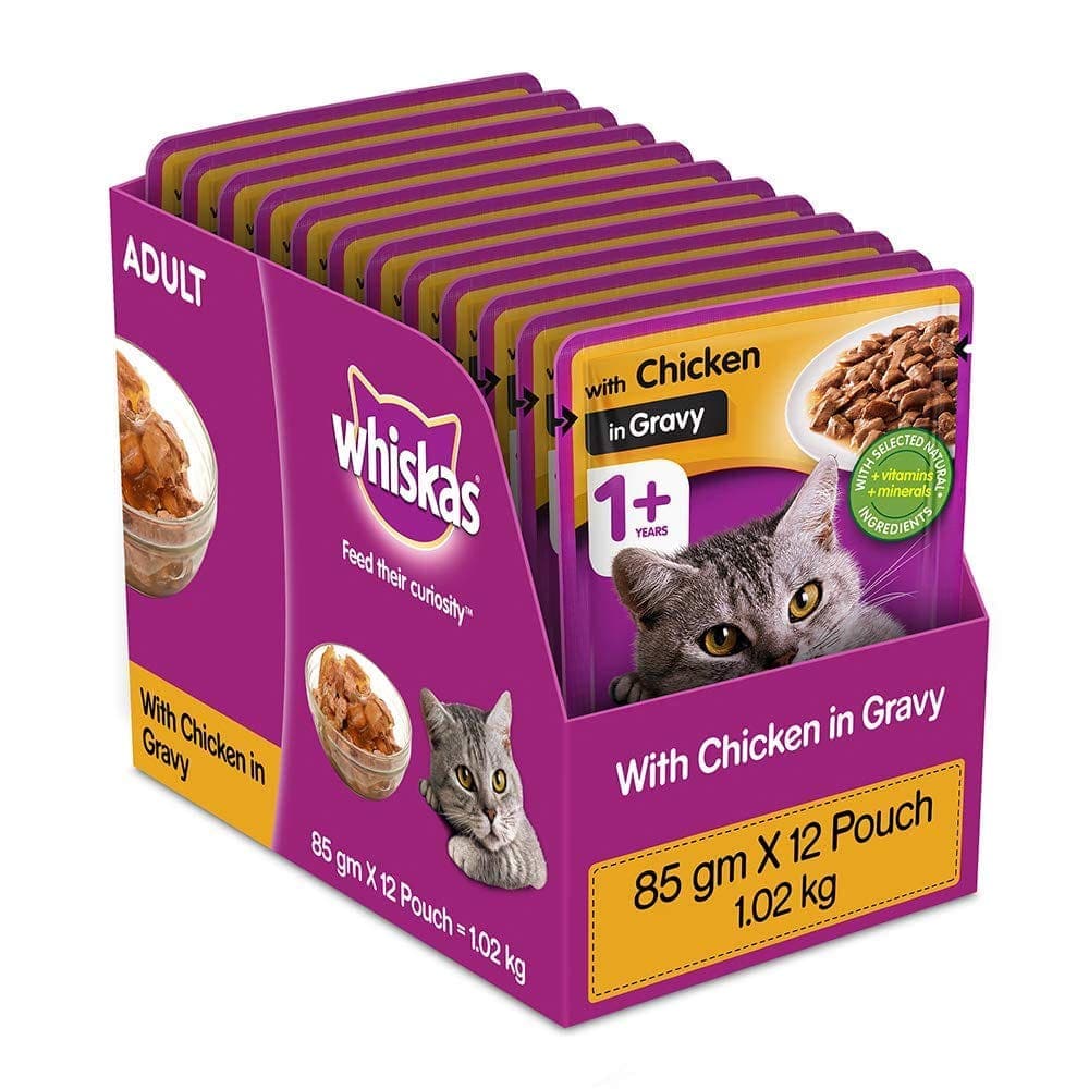 Whiskas Chicken Gravy and Chicken With Tuna And Carrot in Gravy Adult Cat Wet Food Combo image 3