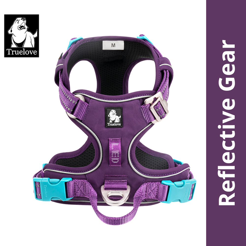 Truelove No Pull Cordura Harness with 3M Reflective Material for Dogs (Purple)