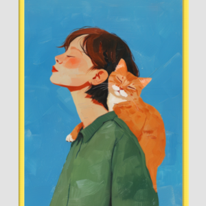 EverythingBoho Cat & Me Wall Art (Yellow)
