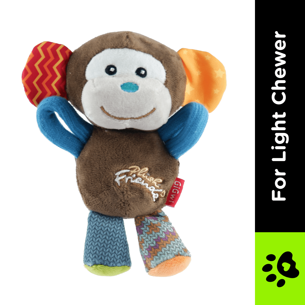 GiGwi Plush Friendz Monkey Squeaker Inside Plush Toy for Dogs image 2