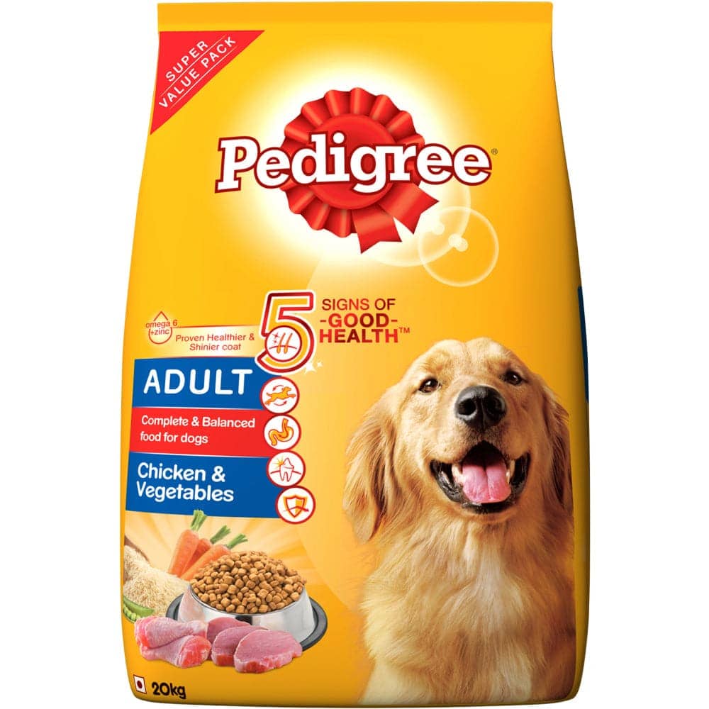 Pedigree Chicken and Vegetables Dry and Chicken and Liver Chunks in Gravy Wet Adult Dog Food Combo image 7
