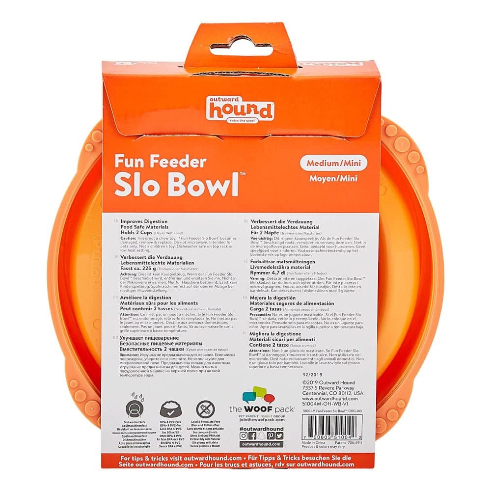 Outward Hound Fun/Slow Feeder for Dogs (Orange) image 4