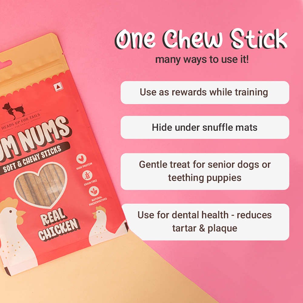 HUFT Yum Nums Real Chicken Soft & Chewy Sticks Dog Treats image 2