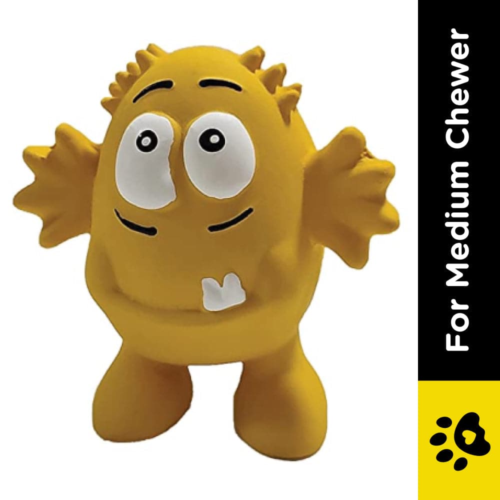 Goofy Tails Latex Monster Interactive Chew Toy for Dogs (Yellow) image 2