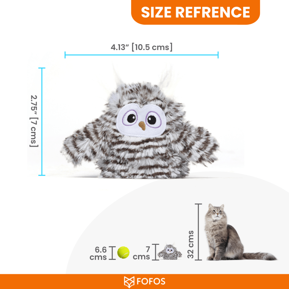 Barkbutler x Fofos Flapping Owl Chirping Interactive Toy for Cats (Brown) image 5
