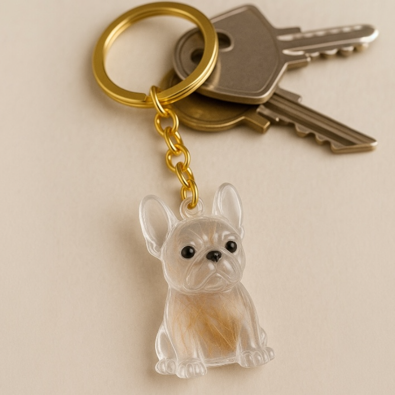 Talking Dog Club French Bulldog Hair Keepsake Capsule Key Chain image 4