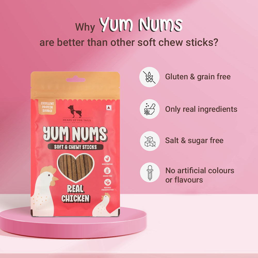 HUFT Yum Nums Real Chicken Soft & Chewy Sticks Dog Treats image 3