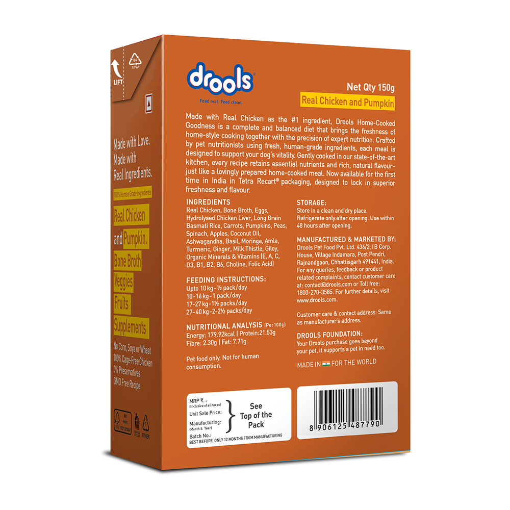 Drools Tetra Pack Real Chicken Pumpkin Dog Fresh Food image 10