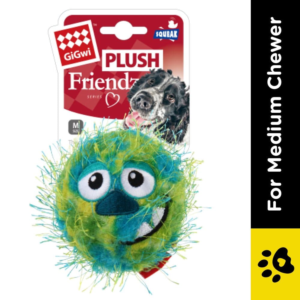 GiGwi Crazy Ball with Foam Rubber Ball and Squeaker Toy for Dogs (Green/Blue) image 2