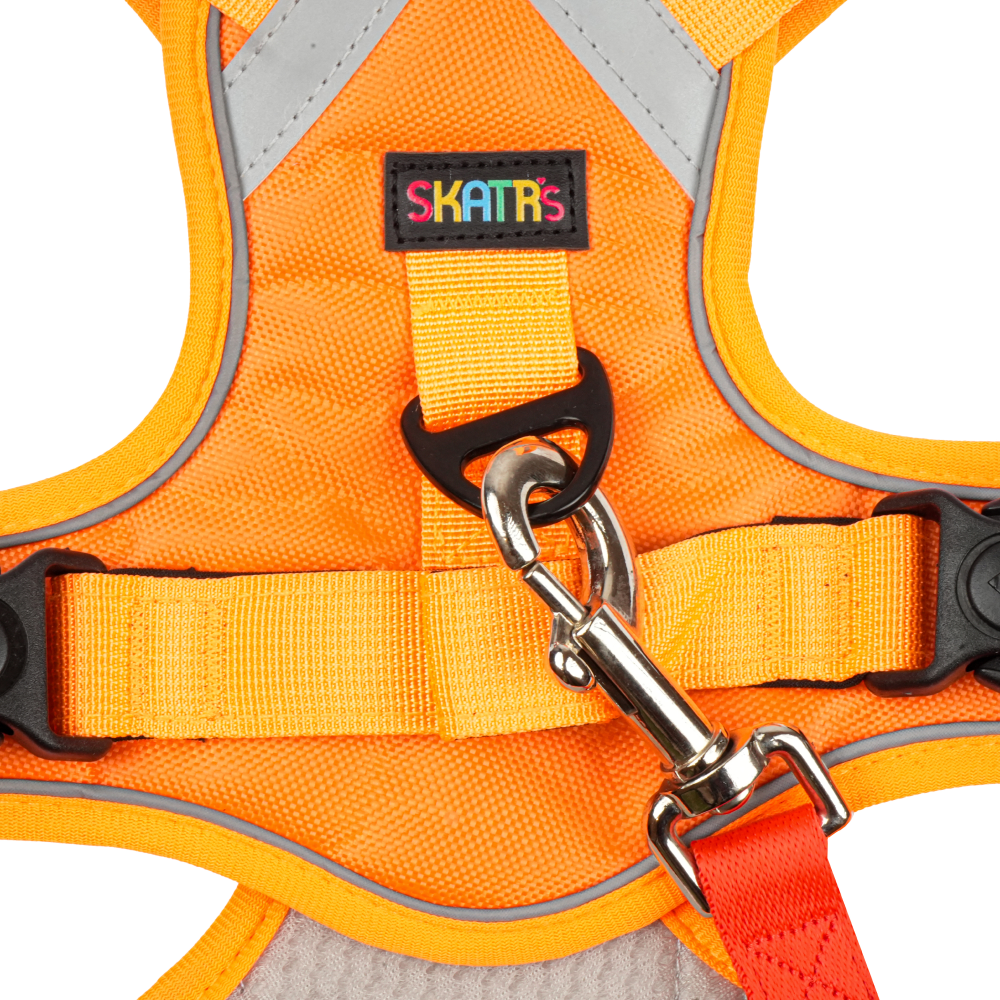 Skatrs Fully Padded Comfort Fiery Reflective Harness for Dogs & Cats (Orange) image 5