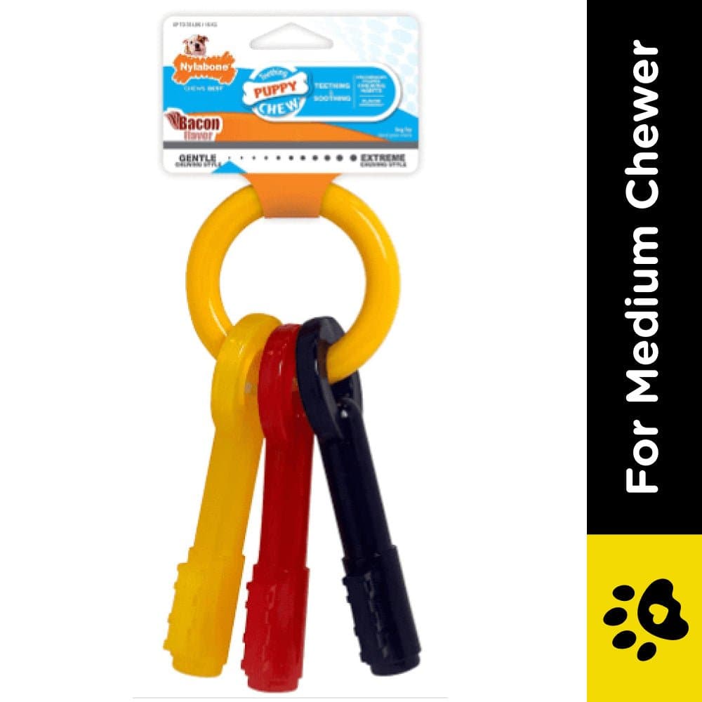Nylabone Bacon Flavor Puppy Teething Keys Chew Toy for Dogs image 2
