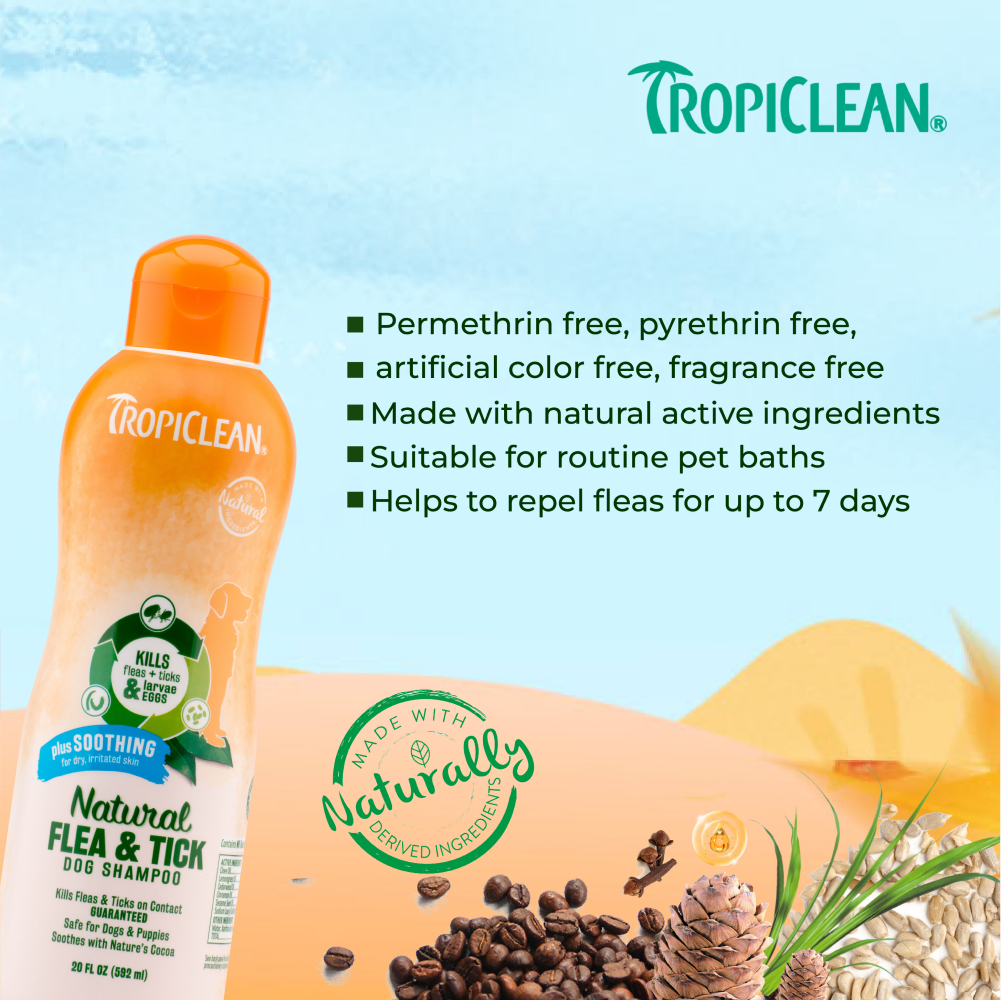Tropiclean Natural Flea and Tick Plus Soothing Shampoo for Dogs image 6