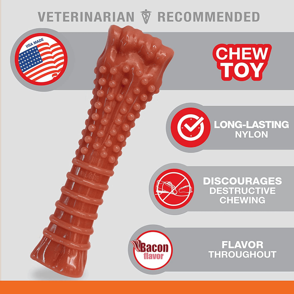 Nylabone Power Chew Textured Bone Toy for Dogs (Brown) image 3