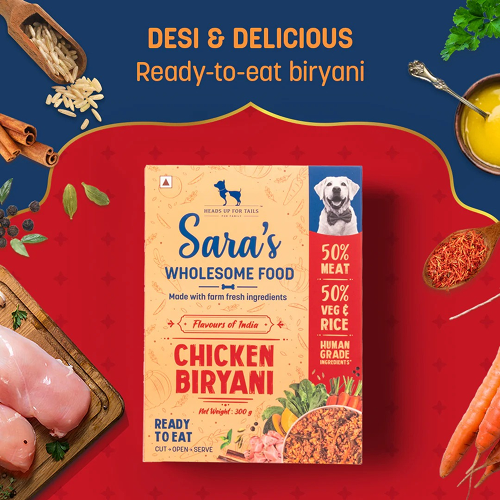HUFT Sara's Wholesome Flavours Of India Chicken and Mutton Biryani Dog Wet Food Combo image 9