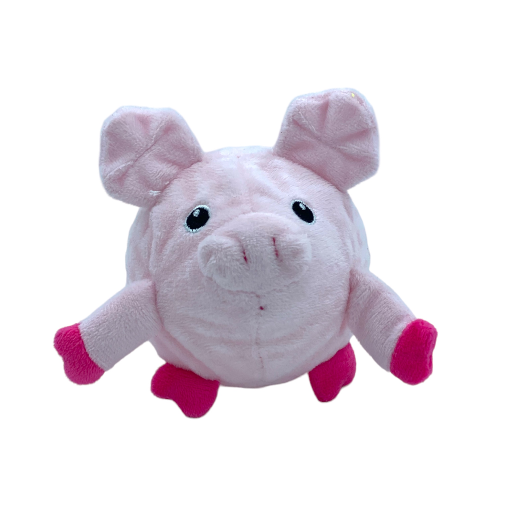 Talking Dog Club Pig Happy Bouncer Plush Ball Toy for Dogs (Pink) image 1