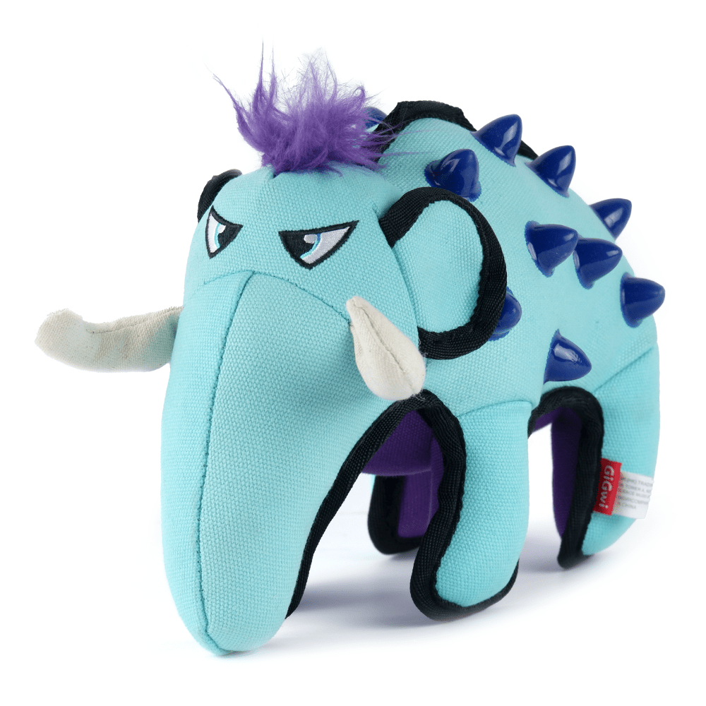 GiGwi Duraspikes Extra Durable Elephant Toy for Dogs (Light Blue) | For Medium Chewers image 4