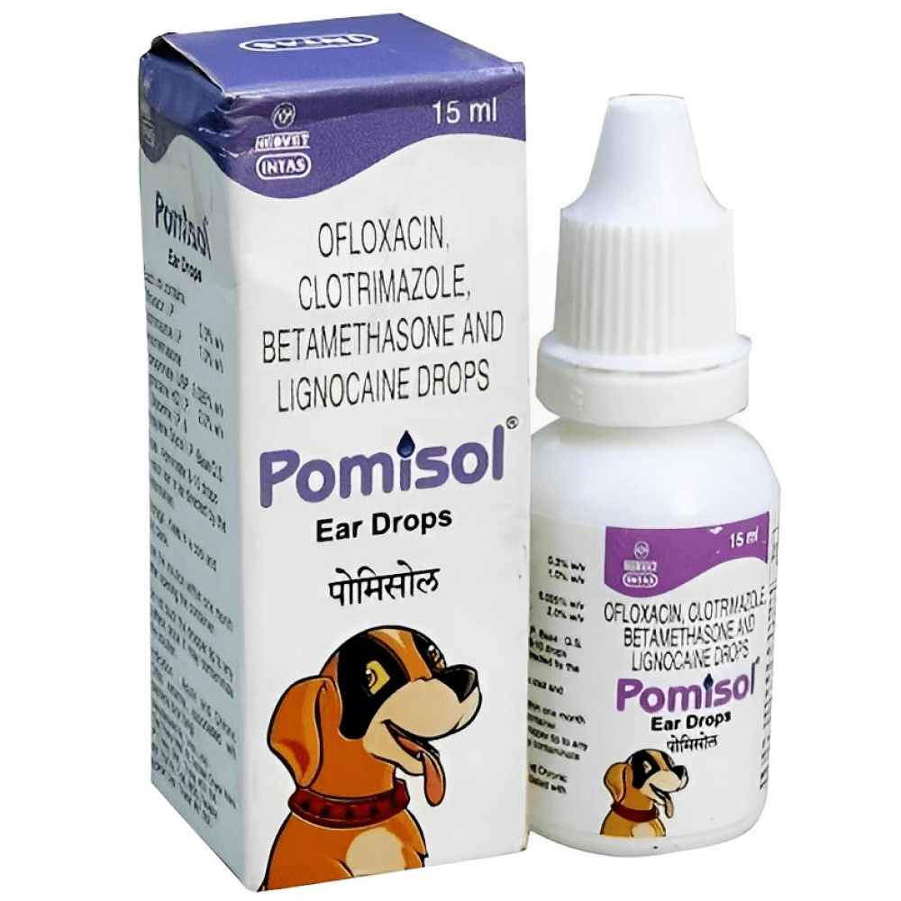 Virbac Vitabest Derm Omega 3+6 Syrup (250ml) and Intas Pomisol Ear Drops (15ml) for Dogs & Cats Combo image 3